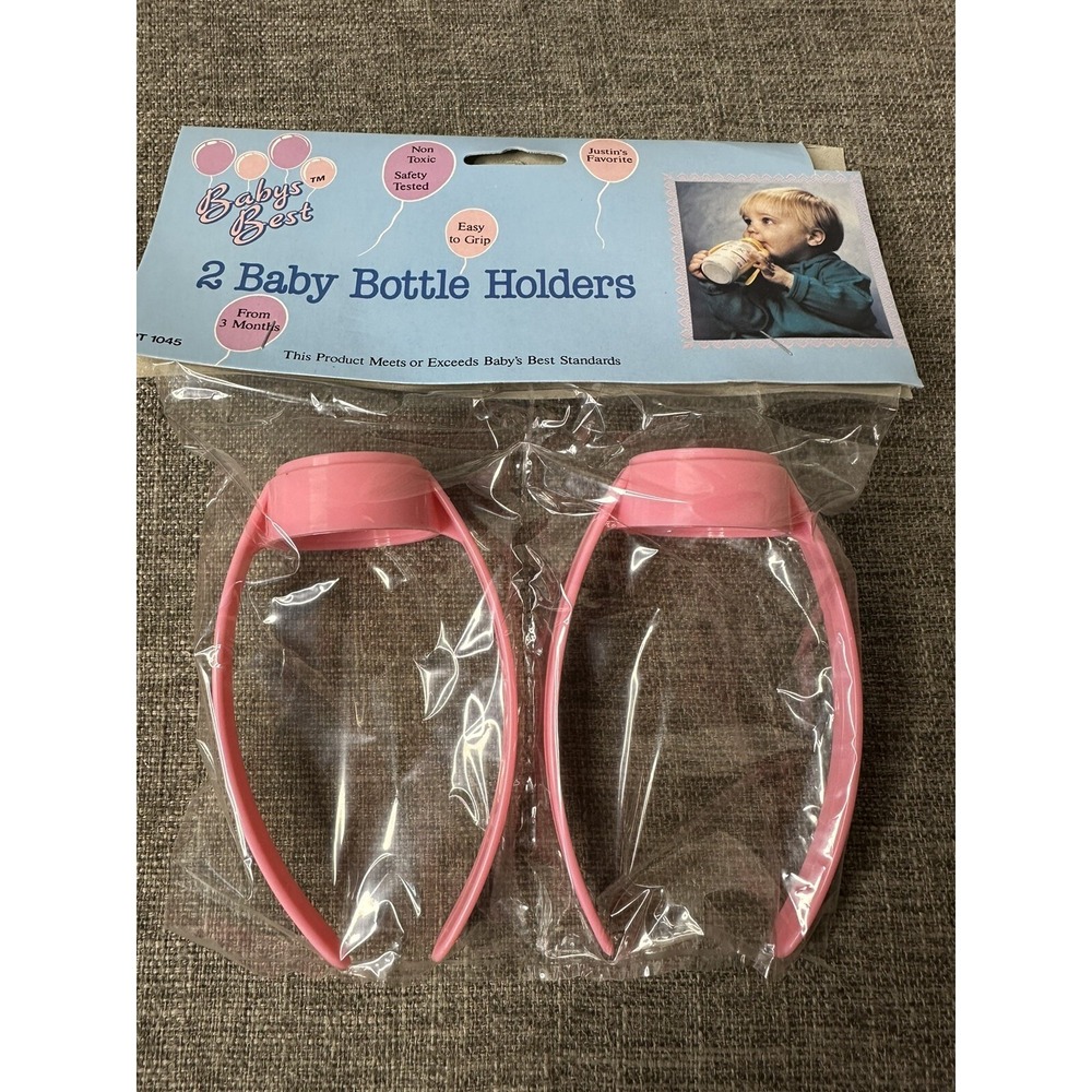 Baby Bottle Infant Easy Grip Pink Holders Set of 4 - Picture 2 of 5